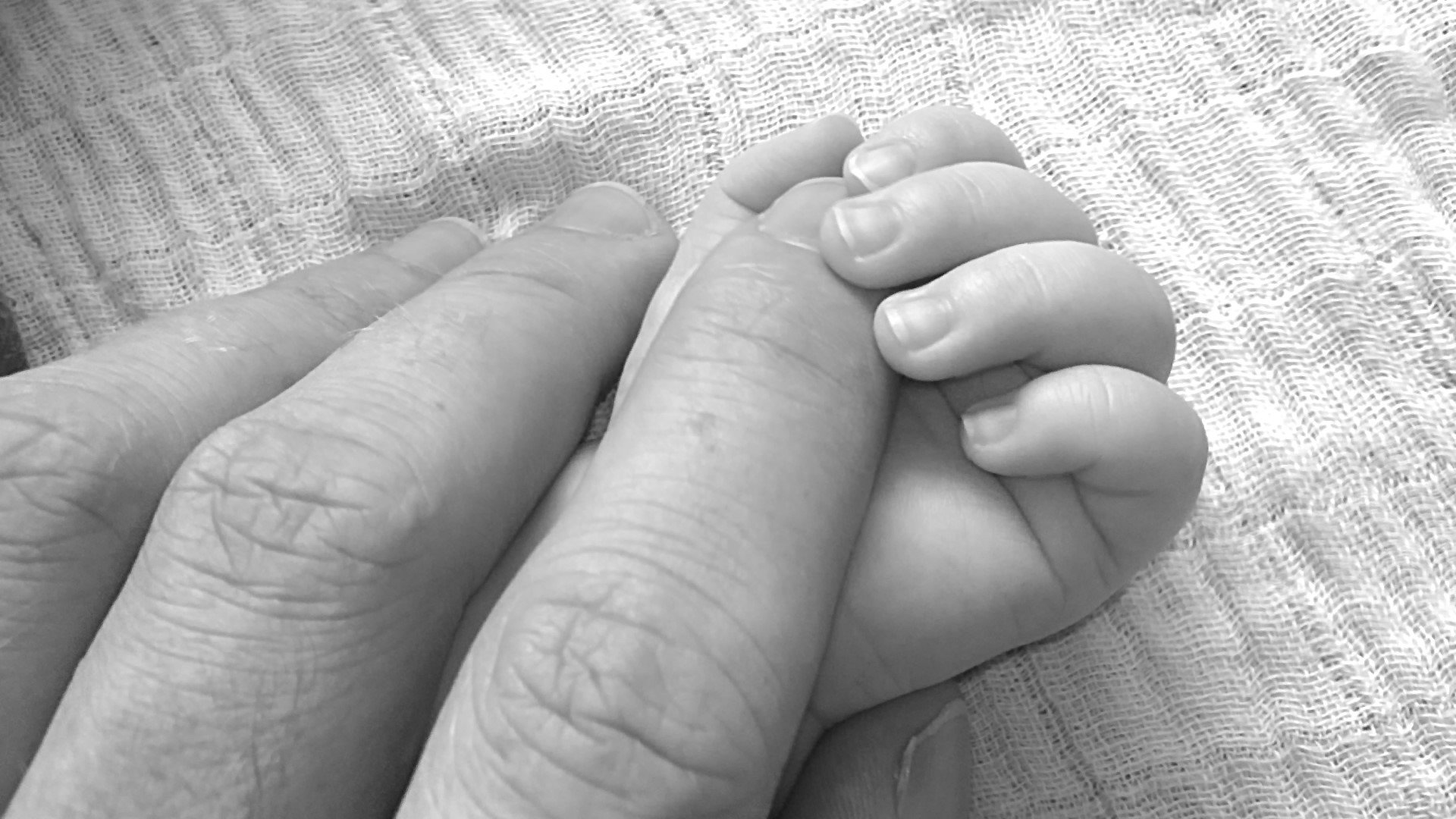 Hands father and son