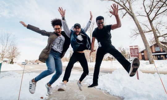 Jumping people joy